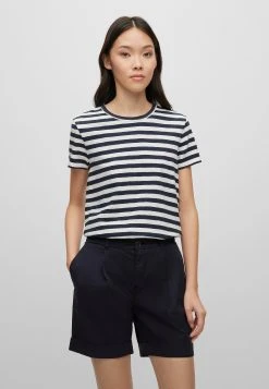 Boss C_Esla_Striped - Print T-Shirt - Blue