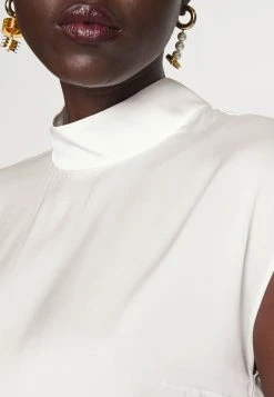 Boss Idriz Silk Mix Blouse - Blouse - Open White -Boss Shop 1064e222c6e84a9495e3ce97a278e8fb