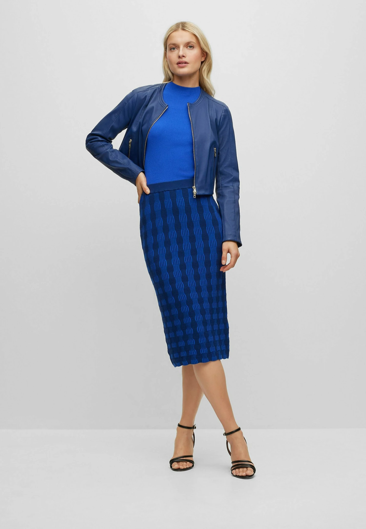 Boss Sajosa - Leather Jacket - Dunkelblau Sieben 4 Boss Sajosa - Leather Jacket - Dunkelblau Sieben - Image 2