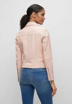 Boss Leather Jacket - Pink Sixteen -Boss Shop 26ee959d506f4425b44bbe78c250c317