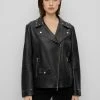 Boss C Salita - Leather Jacket - Black One -Boss Shop 2b0046f8dd9f4f3092e6ed5c57dc6e9a