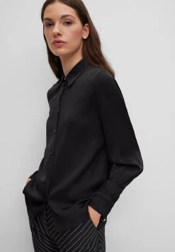 Boss Benea Silk Mix - Button-Down Blouse - Black -Boss Shop 3b3ec1d2ca654dabac942e2a77eeba7e
