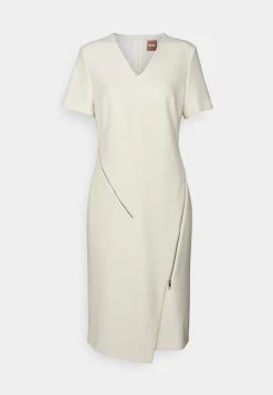 Boss Duzira Asymmetrical Zip Detail Business Dress - Day Dress - Open White -Boss Shop 479b62de56bc456c8abdc3068f438569