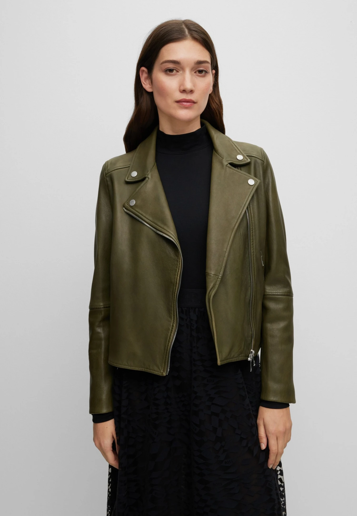 Boss Csaleli3 - Leather Jacket - Dark Green 3 Boss Csaleli3 - Leather Jacket - Dark Green