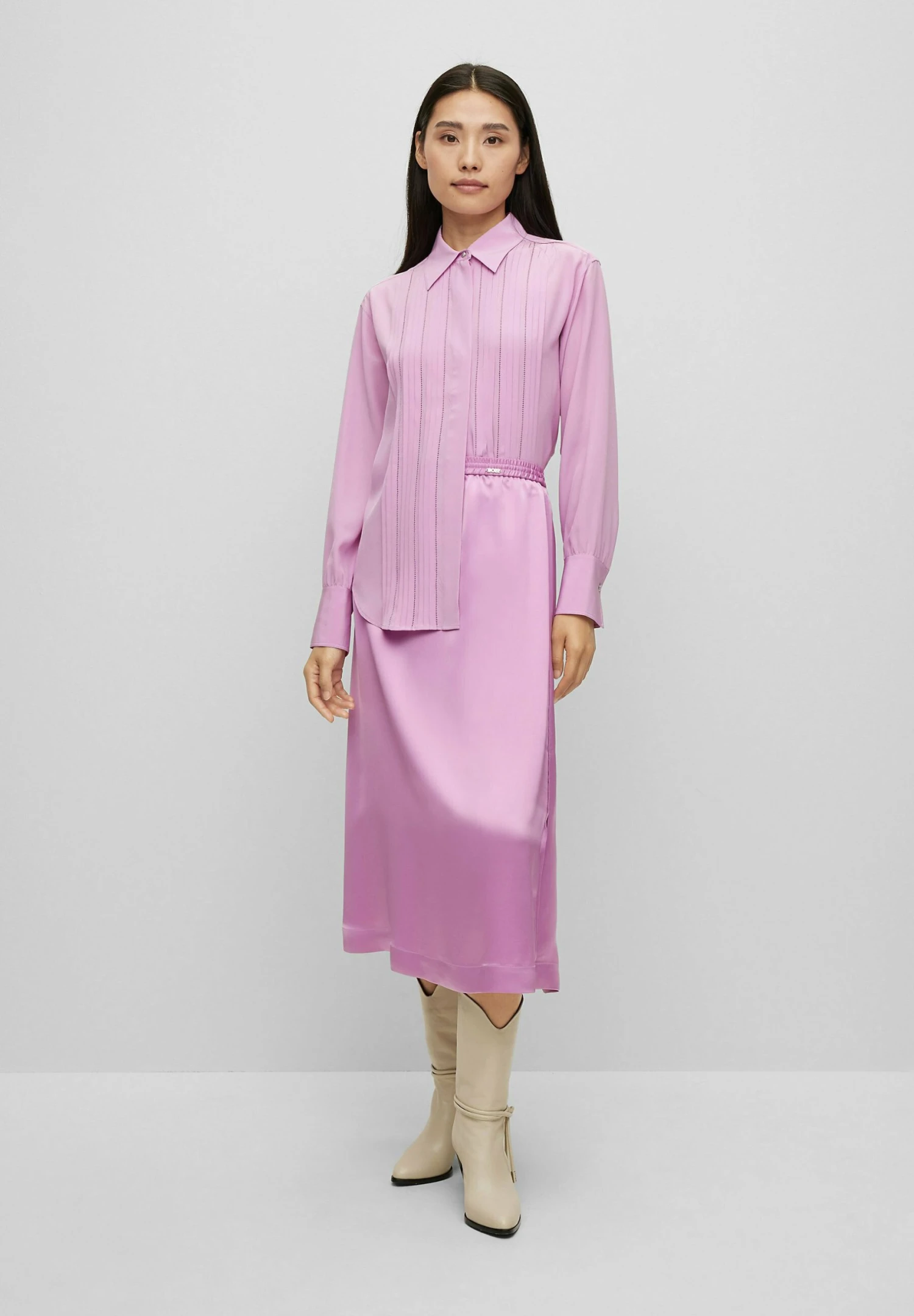 Boss Bisofia - Button-Down Blouse - Open Pink Six 4 Boss Bisofia - Button-Down Blouse - Open Pink Six - Image 2