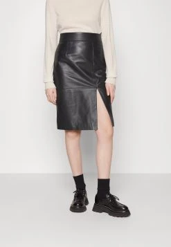 Boss Setora - Leather Skirt - Black