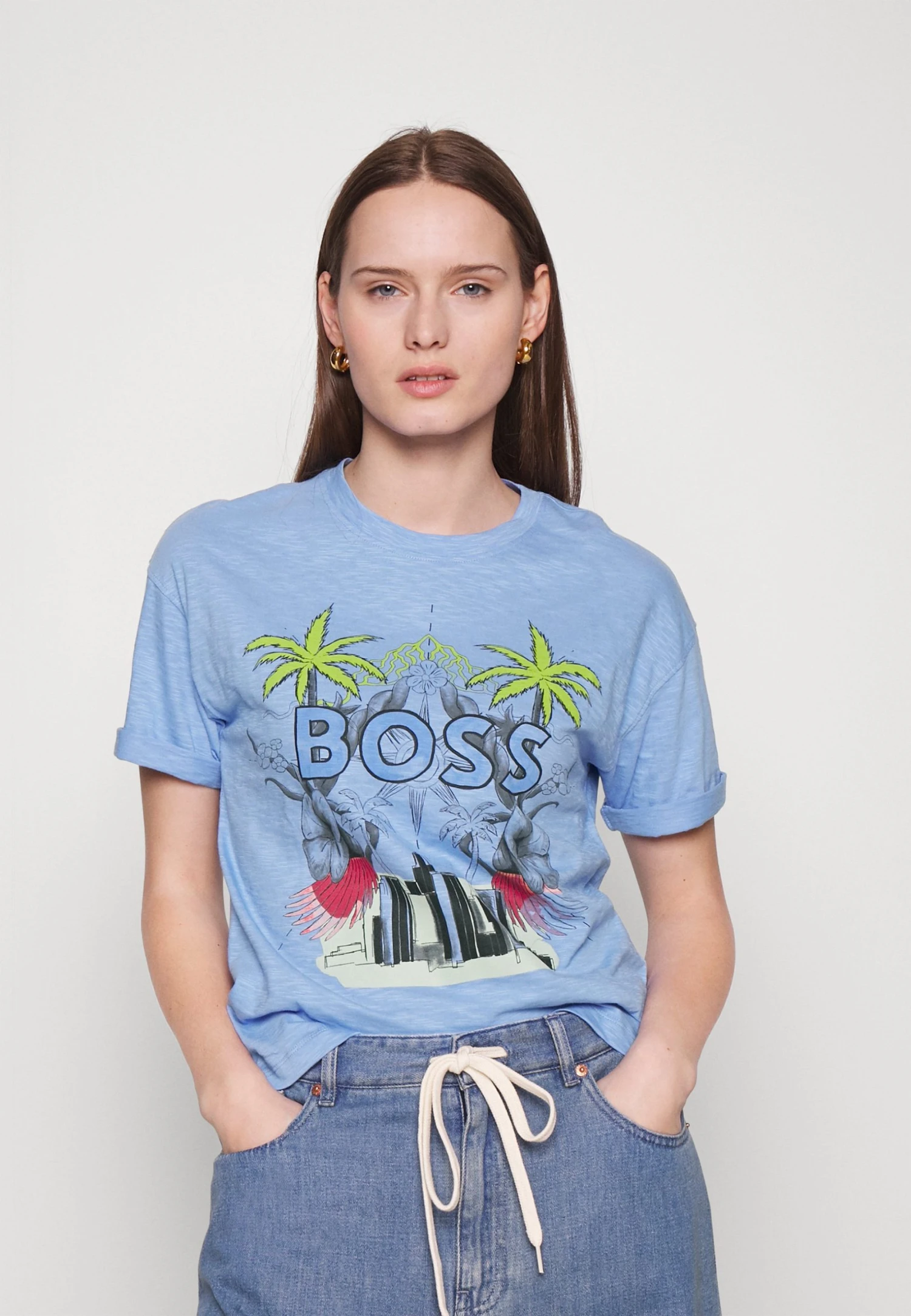 Boss Evarsy - Print T-Shirt - Open Blue 6 Boss Evarsy - Print T-Shirt - Open Blue - Image 4