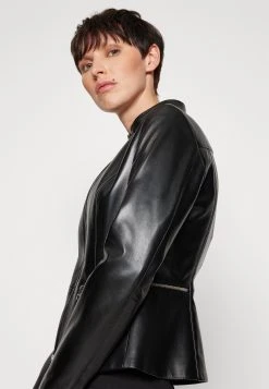 Boss Salometa - Leather Jacket - Black -Boss Shop 63f68b7561bc4ecb8bb8fd919207ced6