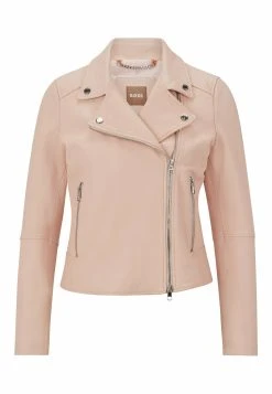 Boss Leather Jacket - Pink Sixteen -Boss Shop 6624bad6abc34704be6c0bcce7df4650