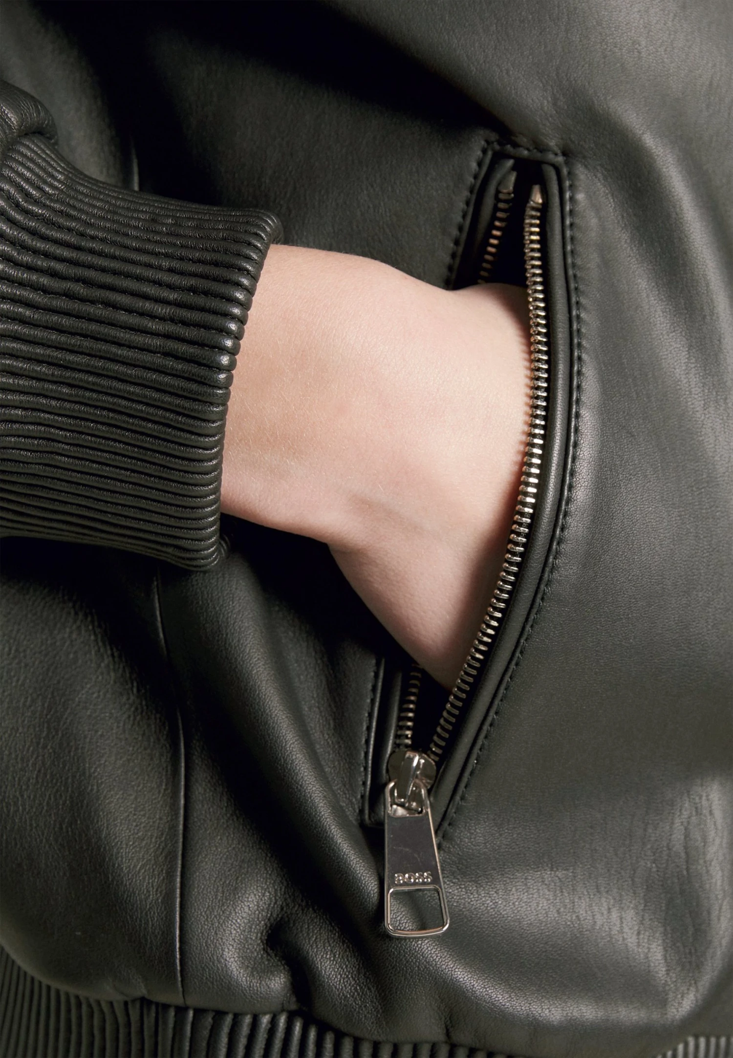 Boss Sanito - Leather Jacket - Black 10 Boss Sanito - Leather Jacket - Black - Image 8