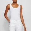 Boss C Ematite Cotton Mix Top - Top - White -Boss Shop aae599b188b94855900503c3b5c52f20