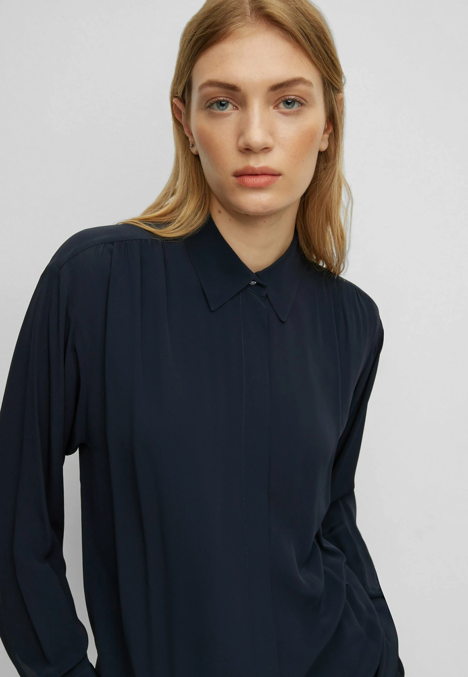 Boss Benika - Button-Down Blouse - Dark Blue Four 7 Boss Benika - Button-Down Blouse - Dark Blue Four - Image 5