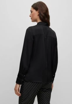 Boss Benea Silk Mix - Button-Down Blouse - Black -Boss Shop c77750ee919c4fddb3b0fbbf0bb675fd