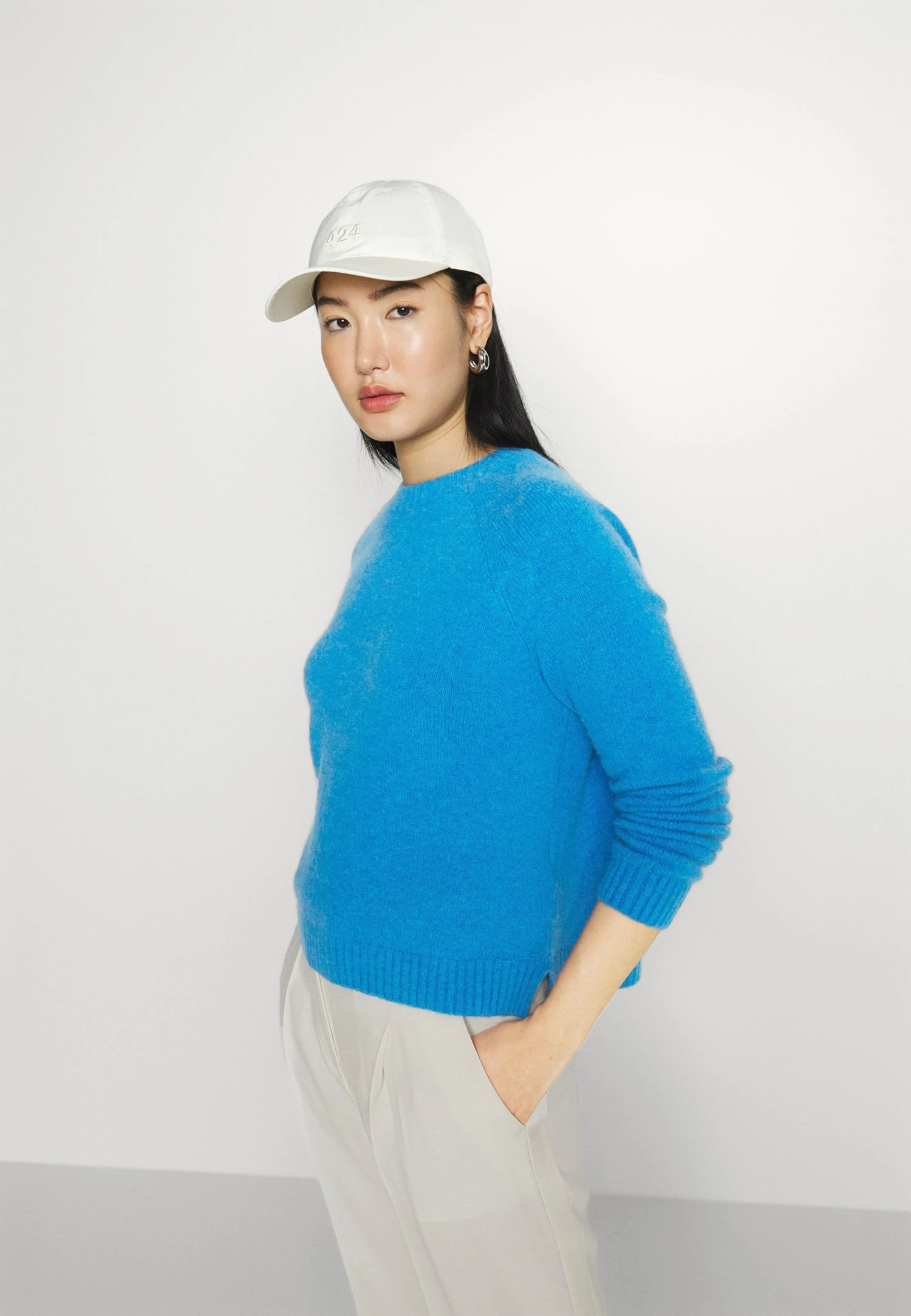 Boss Febisan Alpaca Wool Mix - Jumper - Blue 6 Boss Febisan Alpaca Wool Mix - Jumper - Blue - Image 4