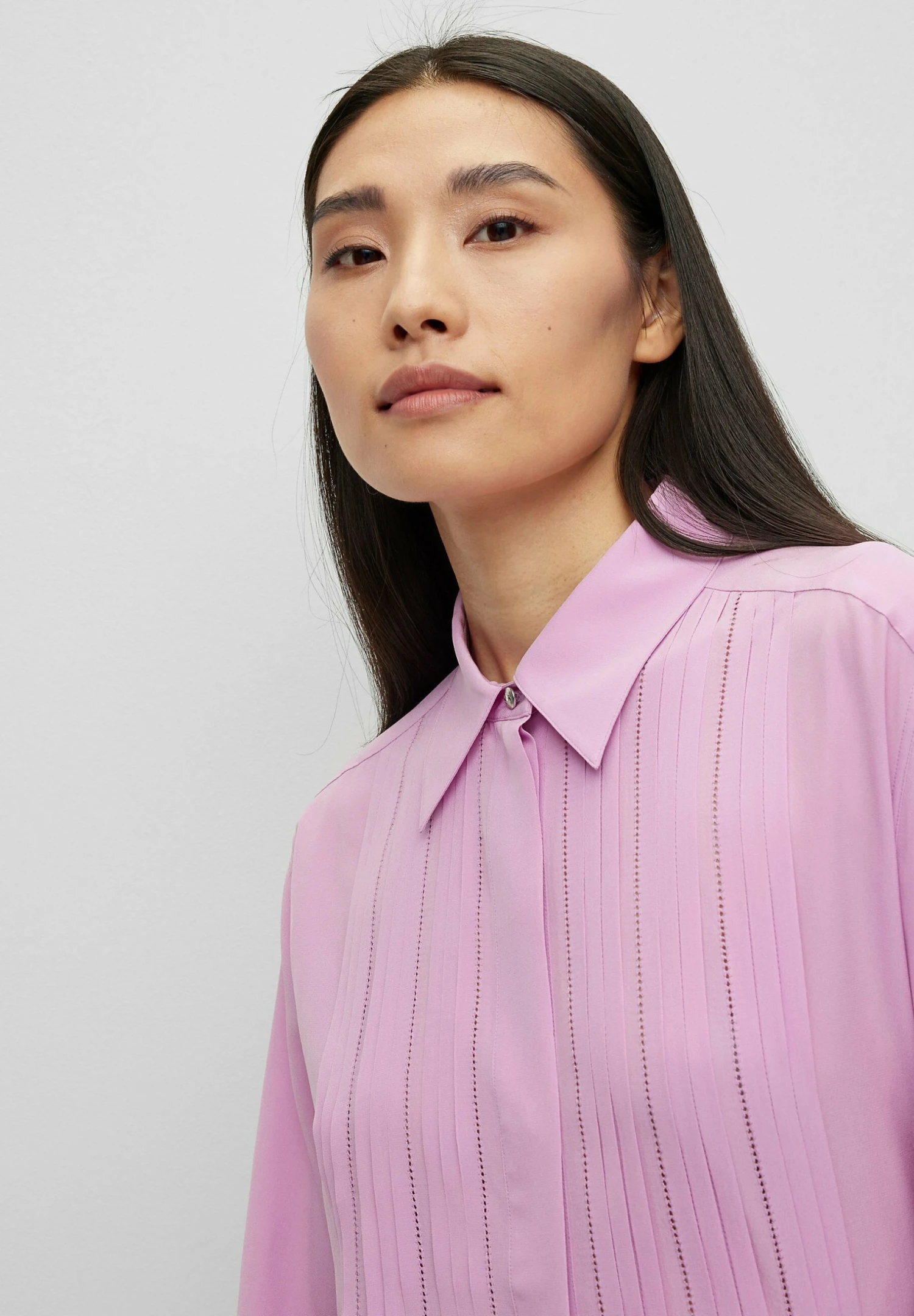 Boss Bisofia - Button-Down Blouse - Open Pink Six 6 Boss Bisofia - Button-Down Blouse - Open Pink Six - Image 4