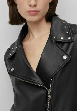 Boss C Salita - Leather Jacket - Black One -Boss Shop eb7c53a1d9da4faebb93131d007fe346